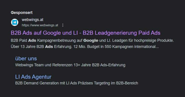 google ads suchanzeige