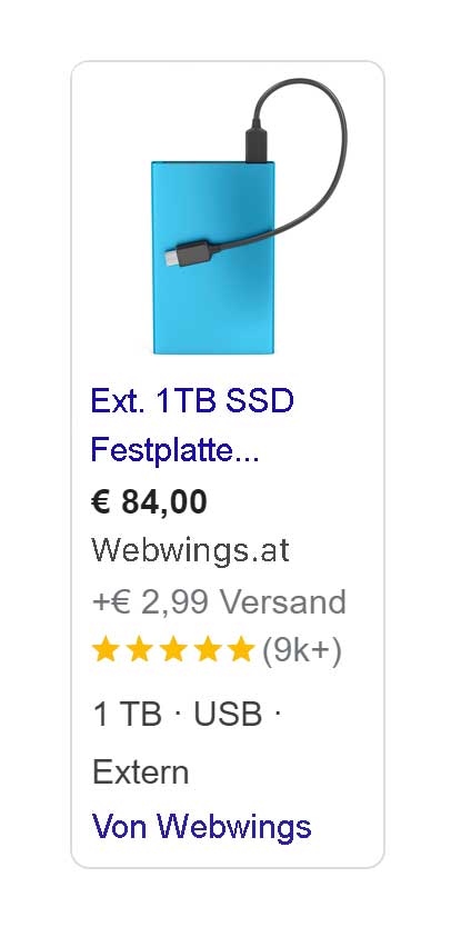 shopping anzeige google ads