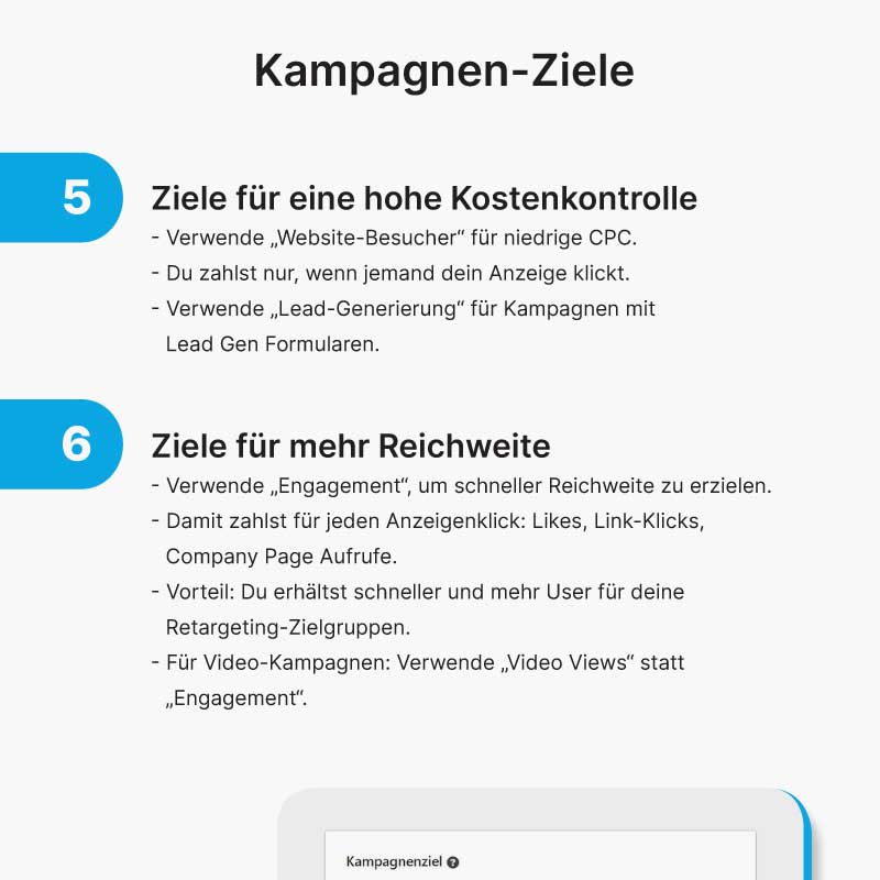 linkedin ads hacks kampagnenziele